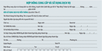 Mẫu hợp đồng dịch vụ viễn thông