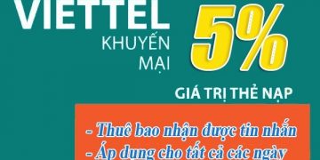 Viettel khuyến mãi nạp thẻ tặng 5% tất cả các ngày